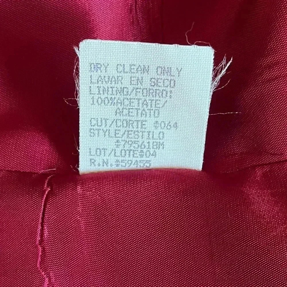 Vintage 90s Academia Gilmor Herringbone Collarless Purple Blazer Size 14 - Picture 9 of 9